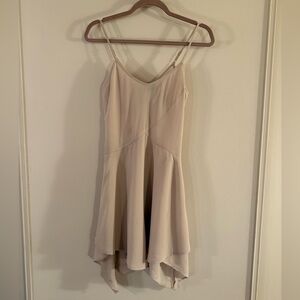 Elegant Cream Spaghetti Strap Dress